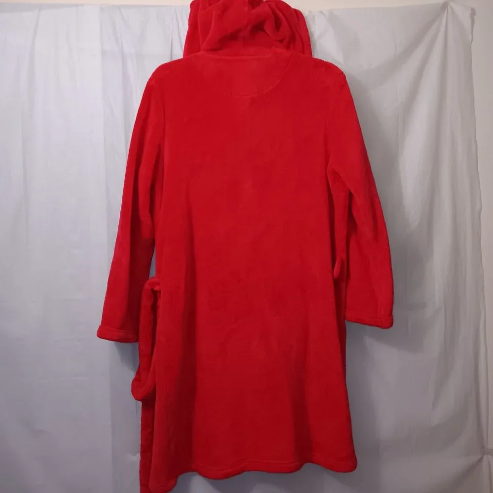 VICTORIA'S SECRET HOODED BATH ROBE RED SIZE MEDIUM